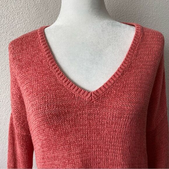 LOFT Women’s Knit Sweater Peach High Low SZ L - Picture 3 of 14